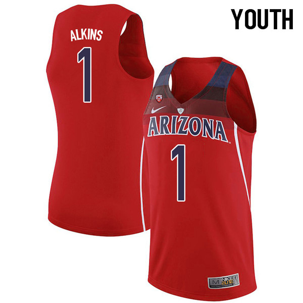 2018 Youth #1 Rawle Alkins Arizona Wildcats College Basketball Jerseys Sale-Red - Click Image to Close
